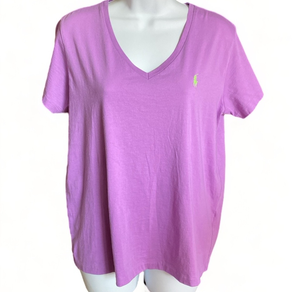 COPY - Ralph Lauren Sport Women’s 100% Cotton V-Neck Tee Purple/Lavender T-shir…